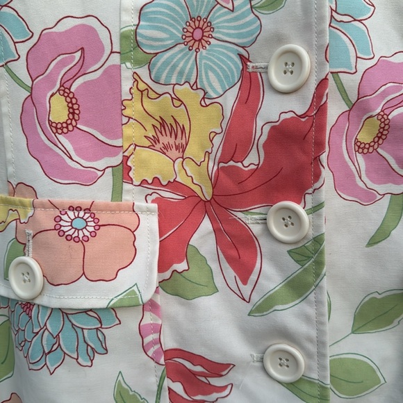 Willi Smith Spring Floral Trench Coat NWOT - Picture 5 of 6